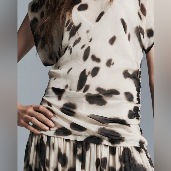 ZARA VOLUMINOUS ANIMAL PRINT DRESS BLACK/IVORY 
 #zara limited #chic dress - Picture 4 of 8